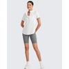 image:imageG4Free Skimetic UPF 50 Womens Workout Tops Short Sleeve Half Zip Golf Shirts Loose Fit Athletic Gym Tshirts RunningWhite