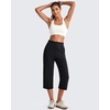 image:imageG4Free Smoofit Wide Leg Capri Pants for Women Adjustable Shockcord High Waist Summer Travel Casual Pants with PocketsBlack