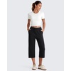 image:imageG4Free Smoofit Wide Leg Capri Pants for Women Adjustable Shockcord High Waist Summer Travel Casual Pants with PocketsBlack