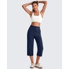 image:imageG4Free Smoofit Wide Leg Capri Pants for Women Adjustable Shockcord High Waist Summer Travel Casual Pants with PocketsDeep Navy