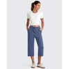 image:imageG4Free Smoofit Wide Leg Capri Pants for Women Adjustable Shockcord High Waist Summer Travel Casual Pants with PocketsDenim Blue