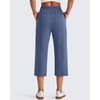 image:imageG4Free Smoofit Wide Leg Capri Pants for Women Adjustable Shockcord High Waist Summer Travel Casual Pants with PocketsDenim Blue