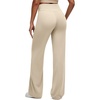 image:imageG4Free BareFeel Womens Wide Leg Yoga Pants Cross Waist High Stretch Waist Casual Trousers with Zipper Pockets 293133Light Khaki