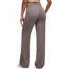 image:imageG4Free BareFeel Womens Wide Leg Yoga Pants Cross Waist High Stretch Waist Casual Trousers with Zipper Pockets 293133Taupe