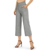 image:imageG4Free Capri Pants for Women Wide Leg Yoga Dress Capris with Pockets Cross Loose Casual Work Crop PantsGray Heather