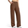 image:imageG4Free EverGoing Womens Wide Leg Dress Pants Pull On Stretchy High Waisted Casual Trousers with PocketsDark Coffee