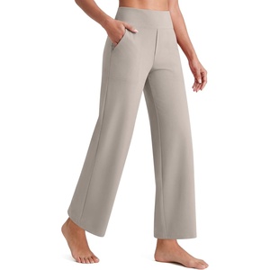 image:imageG4Free EverGoing Wide Leg Ankle Pants for Women 78 Length Yoga Dress Pants High Waist Stretch with Pockets Casual WorkMatcha