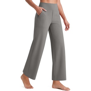image:imageG4Free EverGoing Wide Leg Ankle Pants for Women 78 Length Yoga Dress Pants High Waist Stretch with Pockets Casual WorkMocha Brown