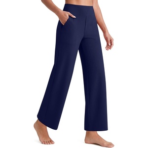 image:imageG4Free EverGoing Wide Leg Ankle Pants for Women 78 Length Yoga Dress Pants High Waist Stretch with Pockets Casual WorkRoyal Blue