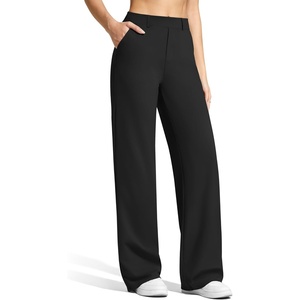 image:imageG4Free EverGoing Womens Wide Leg Dress Pants Pull On Stretchy High Waisted Casual Trousers with PocketsBlack