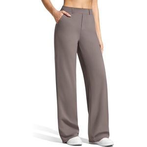 image:imageG4Free EverGoing Womens Wide Leg Dress Pants Pull On Stretchy High Waisted Casual Trousers with PocketsTaupe