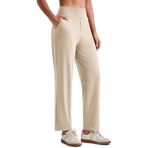 image:imageG4Free ShiftReady Womens Ankle Dress Yoga Pants with Pockets Stretchy Business Casual Slacks Work Trousers Travel PantLight Khaki