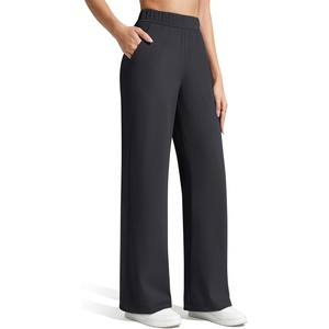 image:imageG4Free ShiftReady Womens Casual Pants with Pockets Wide Leg Elastic Waist Pants StretchBlack