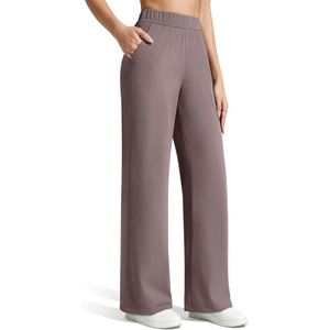 image:imageG4Free ShiftReady Womens Casual Pants with Pockets Wide Leg Elastic Waist Pants StretchTaupe