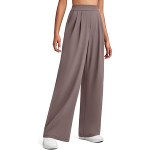 image:imageG4Free ShiftReady Womens Wide Leg Yoga Dress Pants with Pockets High Waisted Work Trousers Dressy CasualTaupe
