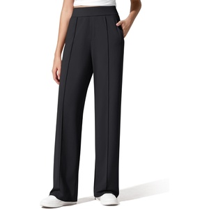 image:imageG4Free ShiftReady Womens Yoga Dress Pants with Pockets Wide Leg Work Pants High Waist Dressy Casual TrousersBlack