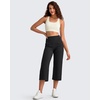 image:imageG4Free BareFeel High Stretch Capri Yoga Pants for Women Soft Wide Leg Pants High Waist Casual Capris with Pockets 212325Black