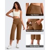 image:imageG4Free BareFeel High Stretch Capri Yoga Pants for Women Soft Wide Leg Pants High Waist Casual Capris with Pockets 212325Dark Coffee