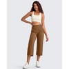 image:imageG4Free BareFeel High Stretch Capri Yoga Pants for Women Soft Wide Leg Pants High Waist Casual Capris with Pockets 212325Dark Coffee