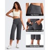 image:imageG4Free BareFeel High Stretch Capri Yoga Pants for Women Soft Wide Leg Pants High Waist Casual Capris with Pockets 212325Dark Gray