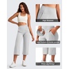 image:imageG4Free BareFeel High Stretch Capri Yoga Pants for Women Soft Wide Leg Pants High Waist Casual Capris with Pockets 212325Light Gray