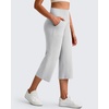 image:imageG4Free BareFeel High Stretch Capri Yoga Pants for Women Soft Wide Leg Pants High Waist Casual Capris with Pockets 212325Light Gray