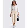 image:imageG4Free BareFeel High Stretch Capri Yoga Pants for Women Soft Wide Leg Pants High Waist Casual Capris with Pockets 212325Light Khaki