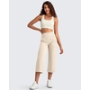 image:imageG4Free BareFeel High Stretch Capri Yoga Pants for Women Soft Wide Leg Pants High Waist Casual Capris with Pockets 212325Light Khaki