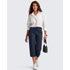 image:imageG4Free BareFeel High Stretch Capri Yoga Pants for Women Soft Wide Leg Pants High Waist Casual Capris with Pockets 212325Royal Blue