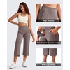image:imageG4Free BareFeel High Stretch Capri Yoga Pants for Women Soft Wide Leg Pants High Waist Casual Capris with Pockets 212325Taupe