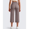 image:imageG4Free BareFeel High Stretch Capri Yoga Pants for Women Soft Wide Leg Pants High Waist Casual Capris with Pockets 212325Taupe