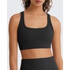 image:imageG4Free BareFeel Square Neck Sports Bra Padded for Women  Strappy Y Back Crop Tank Tops Workout CamisoleBlack