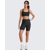 image:imageG4Free BareFeel Square Neck Sports Bra Padded for Women  Strappy Y Back Crop Tank Tops Workout CamisoleBlack