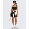 image:imageG4Free BareFeel Square Neck Sports Bra Padded for Women  Strappy Y Back Crop Tank Tops Workout CamisoleBlack