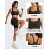 image:imageG4Free BareFeel Square Neck Sports Bra Padded for Women  Strappy Y Back Crop Tank Tops Workout CamisoleBlack