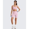 image:imageG4Free BareFeel Square Neck Sports Bra Padded for Women  Strappy Y Back Crop Tank Tops Workout CamisoleBlush
