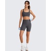 image:imageG4Free BareFeel Square Neck Sports Bra Padded for Women  Strappy Y Back Crop Tank Tops Workout CamisoleDark Gray