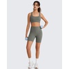 image:imageG4Free BareFeel Square Neck Sports Bra Padded for Women  Strappy Y Back Crop Tank Tops Workout CamisoleGray Sage
