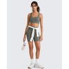 image:imageG4Free BareFeel Square Neck Sports Bra Padded for Women  Strappy Y Back Crop Tank Tops Workout CamisoleGray Sage