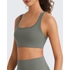 image:imageG4Free BareFeel Square Neck Sports Bra Padded for Women  Strappy Y Back Crop Tank Tops Workout CamisoleGray Sage