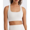 image:imageG4Free BareFeel Square Neck Sports Bra Padded for Women  Strappy Y Back Crop Tank Tops Workout CamisolePure White