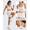 image:imageG4Free BareFeel Square Neck Sports Bra Padded for Women  Strappy Y Back Crop Tank Tops Workout CamisolePure White