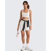 image:imageG4Free BareFeel Square Neck Sports Bra Padded for Women  Strappy Y Back Crop Tank Tops Workout CamisolePure White