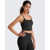 image:imageG4Free BareFeel Womens Sports Bra Padded Square Neck Adjustable Spaghetti Straps Y Back Gym Casual YogaBlack