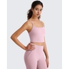 image:imageG4Free BareFeel Womens Sports Bra Padded Square Neck Adjustable Spaghetti Straps Y Back Gym Casual YogaBlush