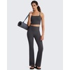 image:imageG4Free BareFeel Womens Sports Bra Padded Square Neck Adjustable Spaghetti Straps Y Back Gym Casual YogaDark Gray