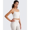 image:imageG4Free BareFeel Womens Sports Bra Padded Square Neck Adjustable Spaghetti Straps Y Back Gym Casual YogaPure White