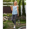image:imageG4Free Racerback Workout Tank Tops for Women High Neck Athletic Long Tanks Fast Dry Sleeveless Pilates Running ShirtsLight Denim