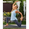 image:imageG4Free Racerback Workout Tank Tops for Women High Neck Athletic Long Tanks Fast Dry Sleeveless Pilates Running ShirtsLight Denim