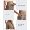 image:imageG4Free Ribbed Stretchy Womens Shorts Casual High Waisted Athletic Running Golf Lounge Shorts with PocketsDark Brown